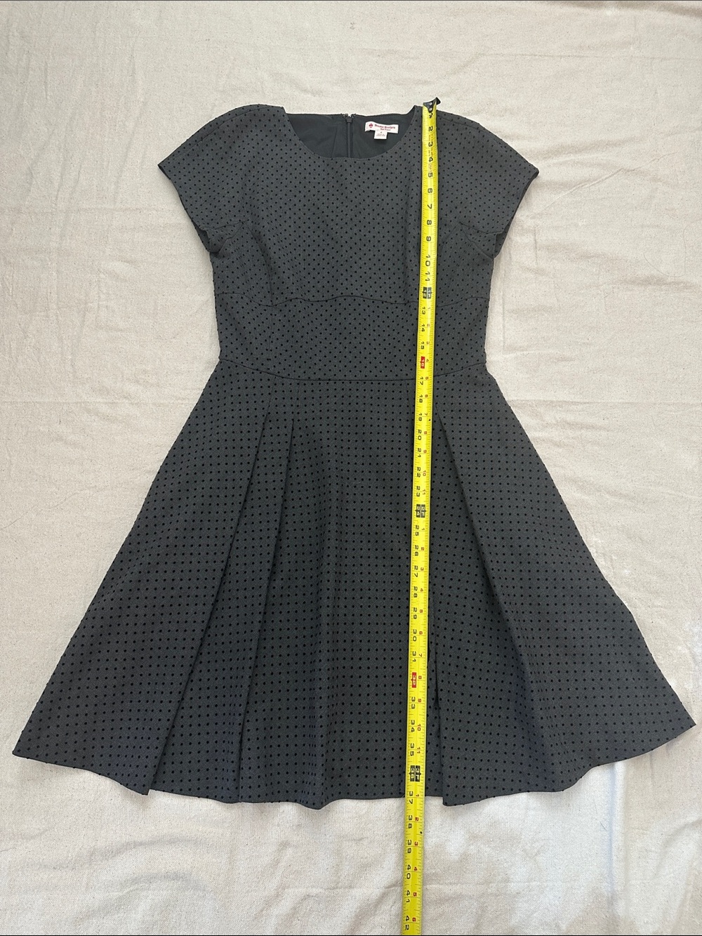 Brooks Brothers Red Fleece Black Polka Dot Fit & Flare Dress - Size 4 - Picture 5 of 9